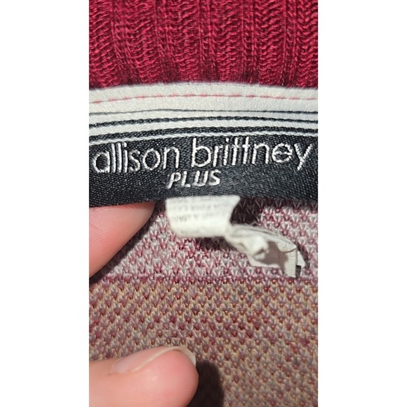 Allison Brittney Cardigan 1X Plus Red Longline Open Front Aztec Southwestern - Picture 3 of 9